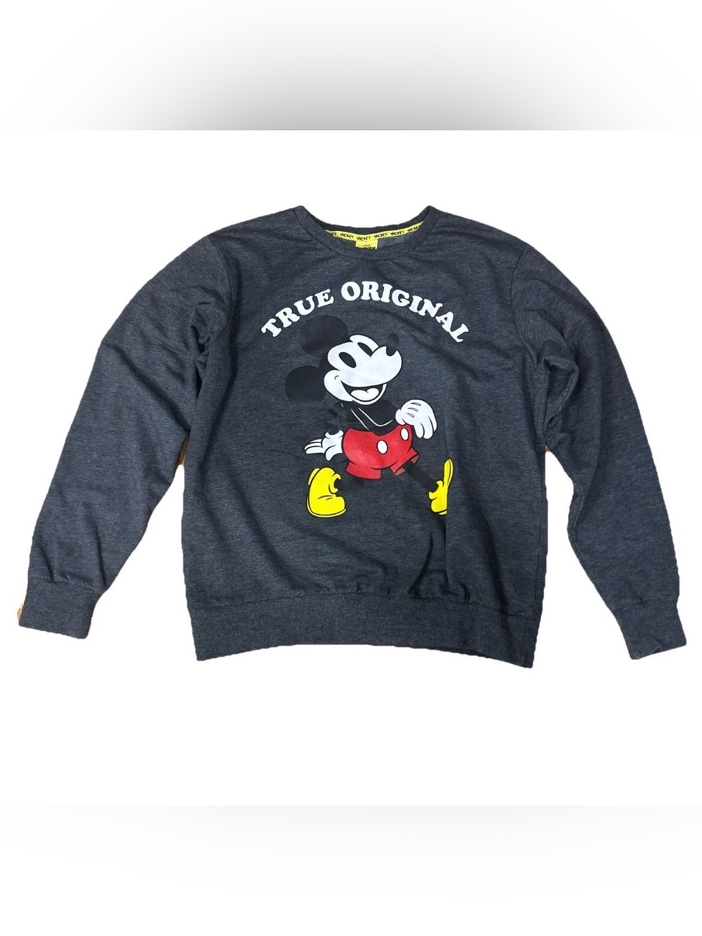 Vintage Disney Mickey Mouse Sweatshirt, True Original Charcoal Grey, Size M